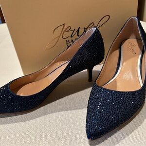 Badgley Mischka Blue Glitter 2’ Heels OBO